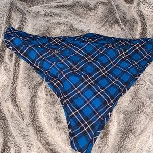 Size 2X - 3-X sweet treasures plaid blue thong